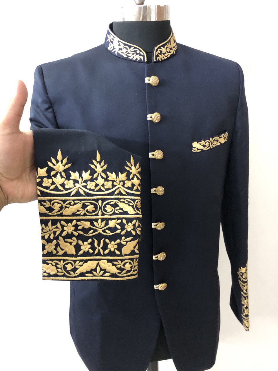 Hand Embroidered Bandhgala Suit Set