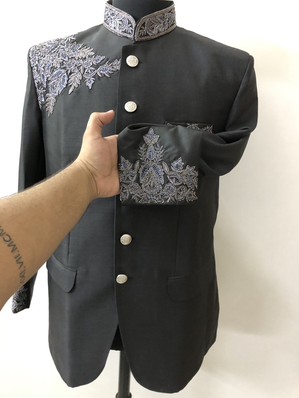 Hand Embroidered Bandhgala Suit Set