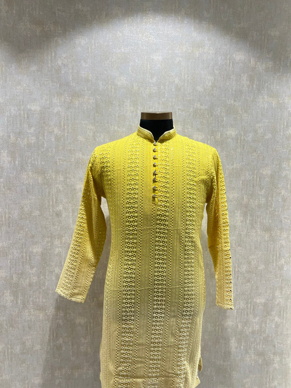 Ombre Effect Mirrorwork Kurta Set