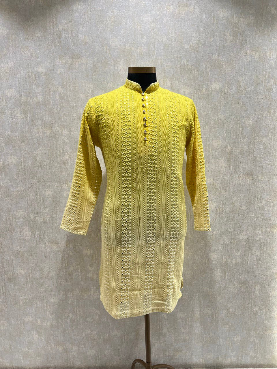 Ombre Effect Mirrorwork Kurta Set