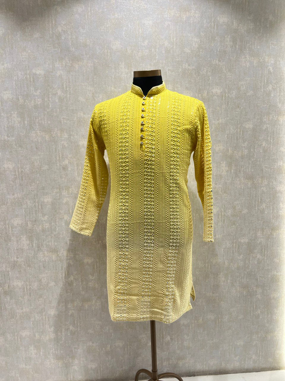 Ombre Effect Mirrorwork Kurta Set