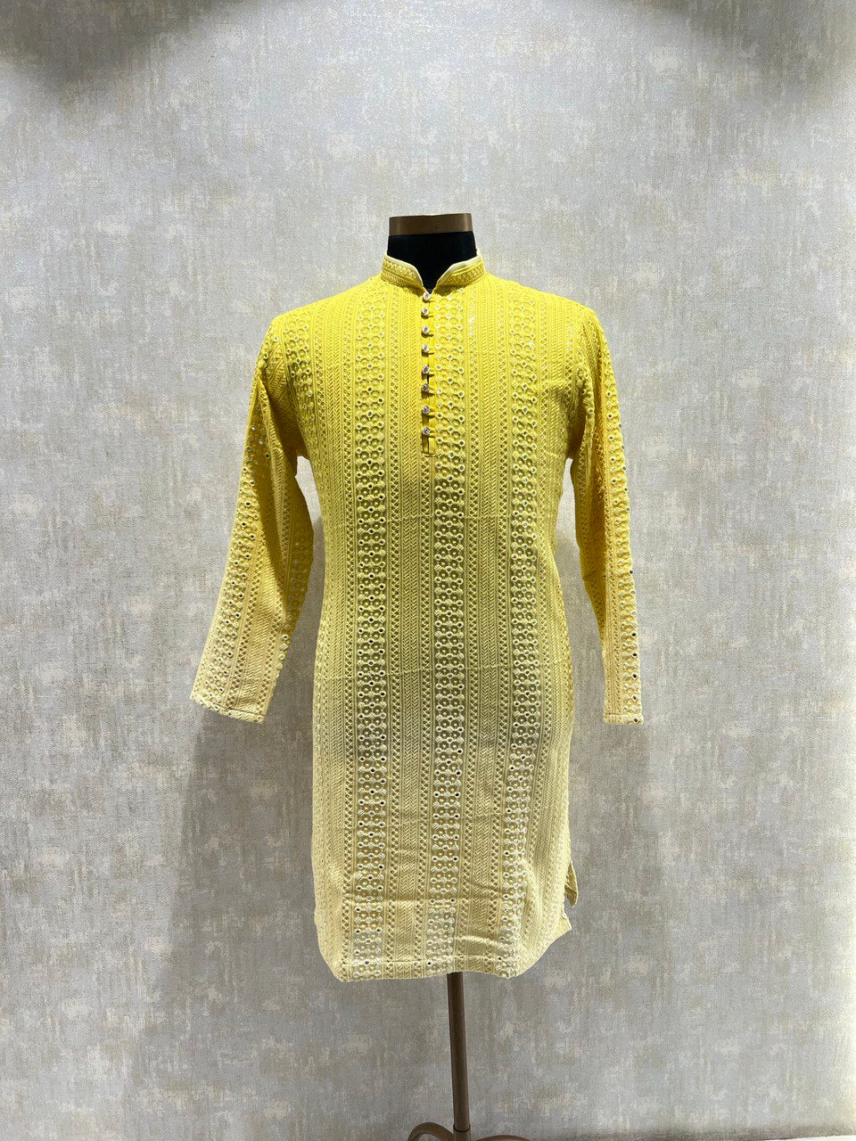 Ombre Effect Mirrorwork Kurta Set