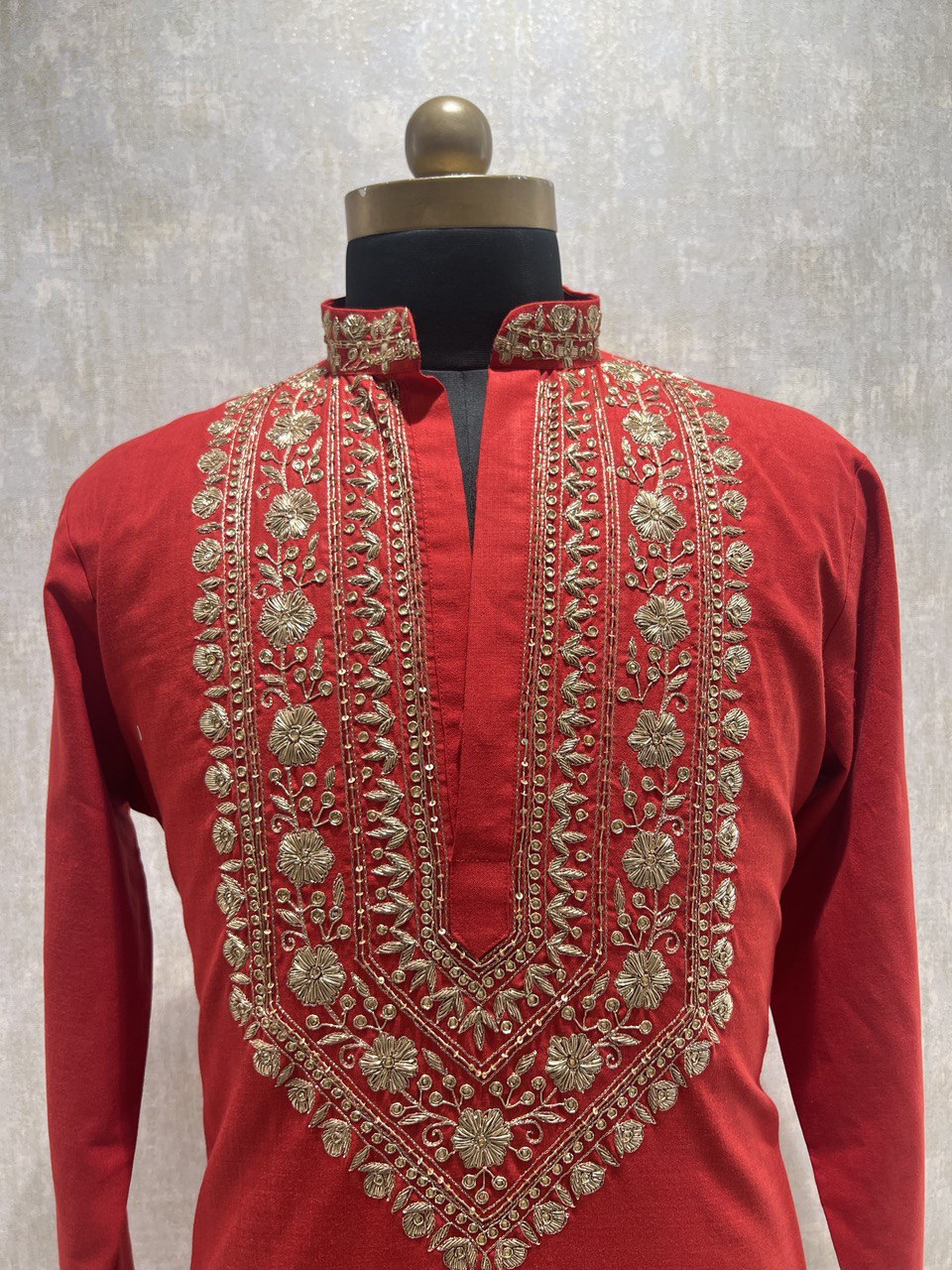 Hand Embroidered Dabka Work Kurta Set