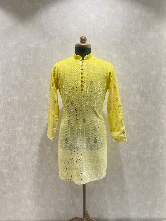 Ombre Effect Mirrorwork Kurta Set