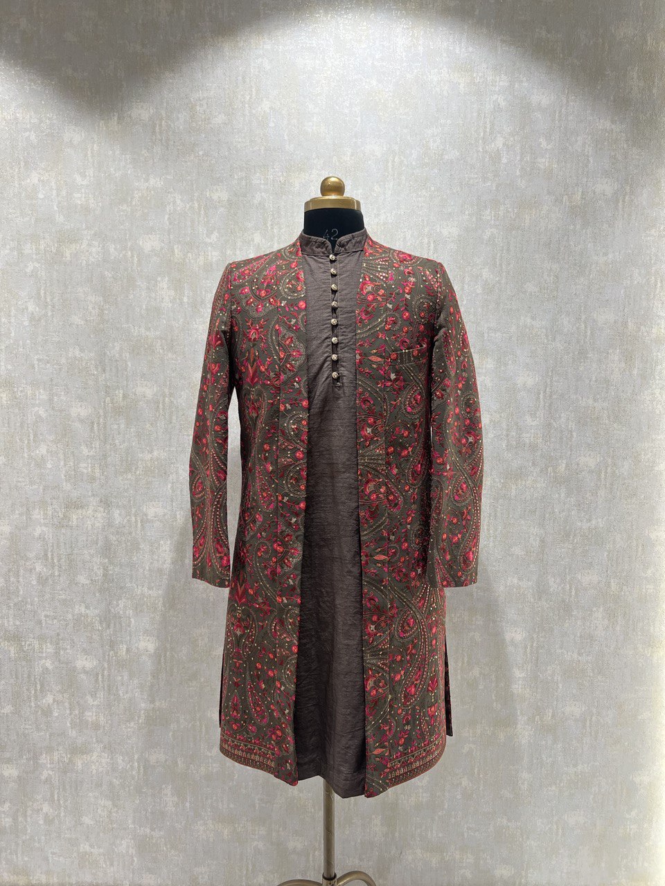 Kashmiri Embroidery Indowestern Shrug Set