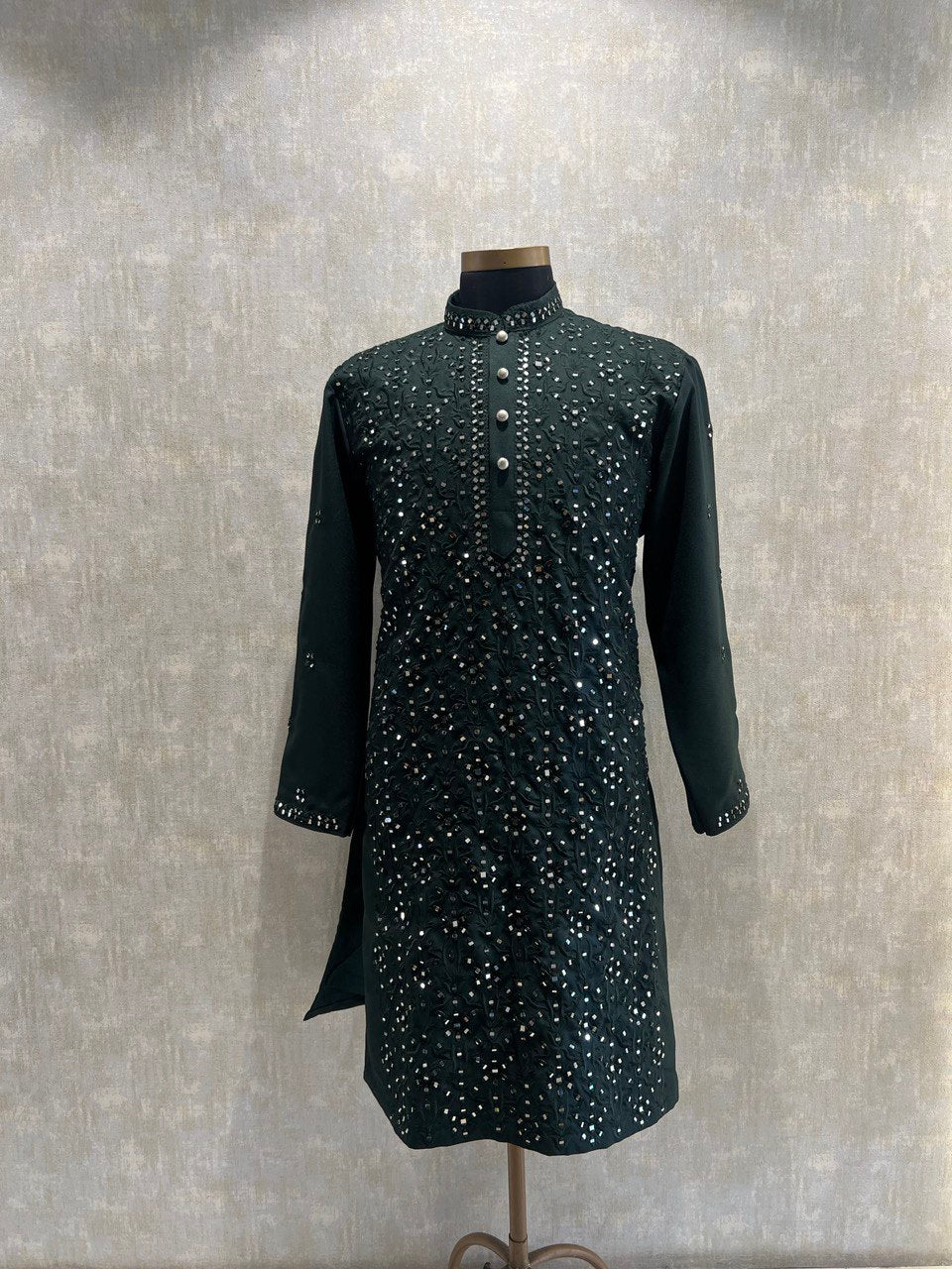 Real Glass Intricate Threadwork Kurta Set