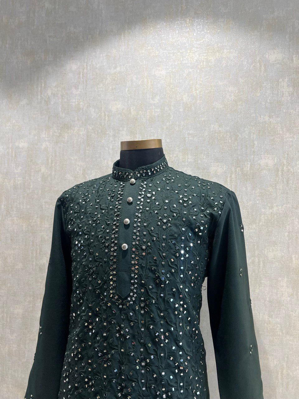 Real Glass Intricate Threadwork Kurta Set