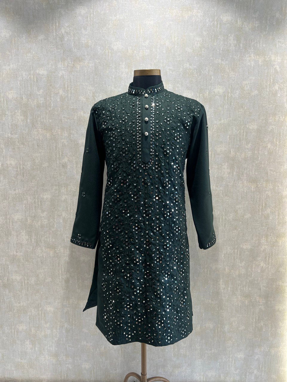 Real Glass Intricate Threadwork Kurta Set