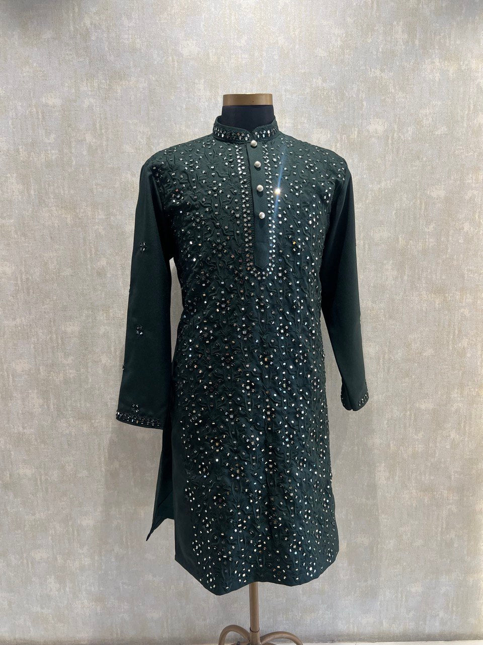 Real Glass Intricate Threadwork Kurta Set