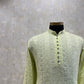 Mens Motif Work Chikankari Sequins Kurta Set