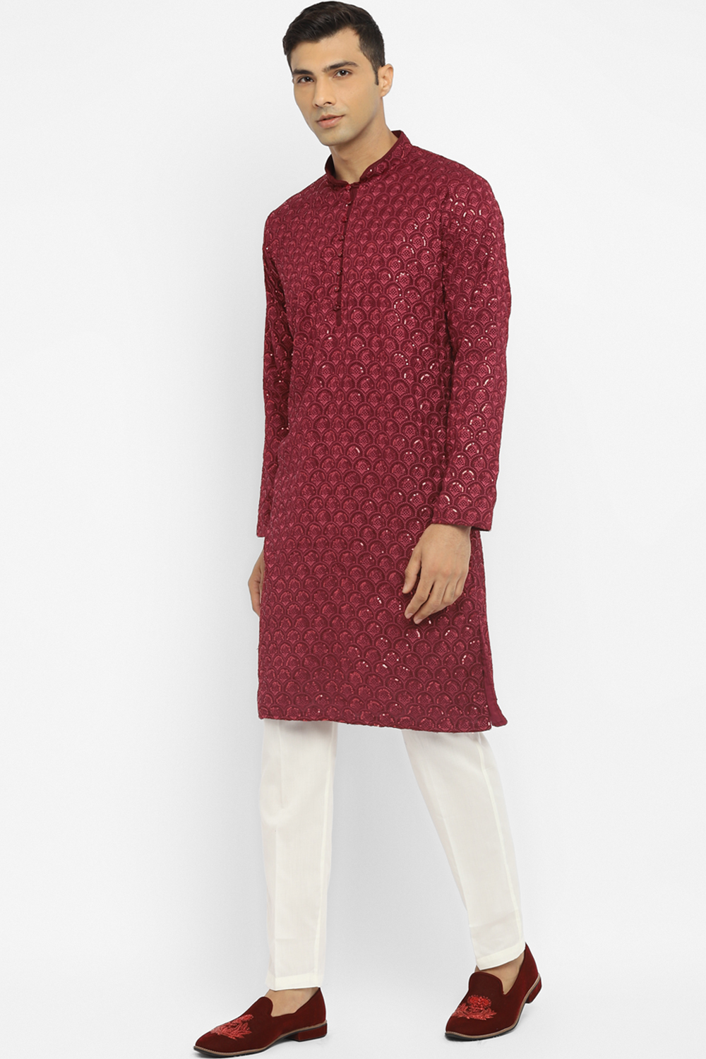 Geomettric Sequin Embroidery Kurta Set