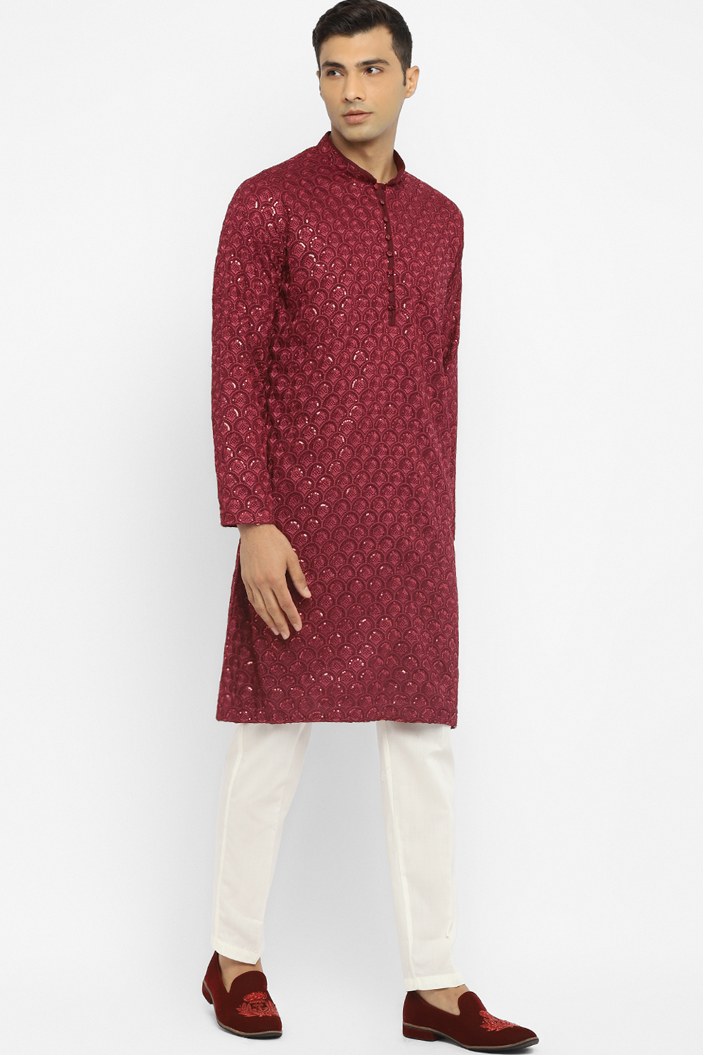 Geomettric Sequin Embroidery Kurta Set