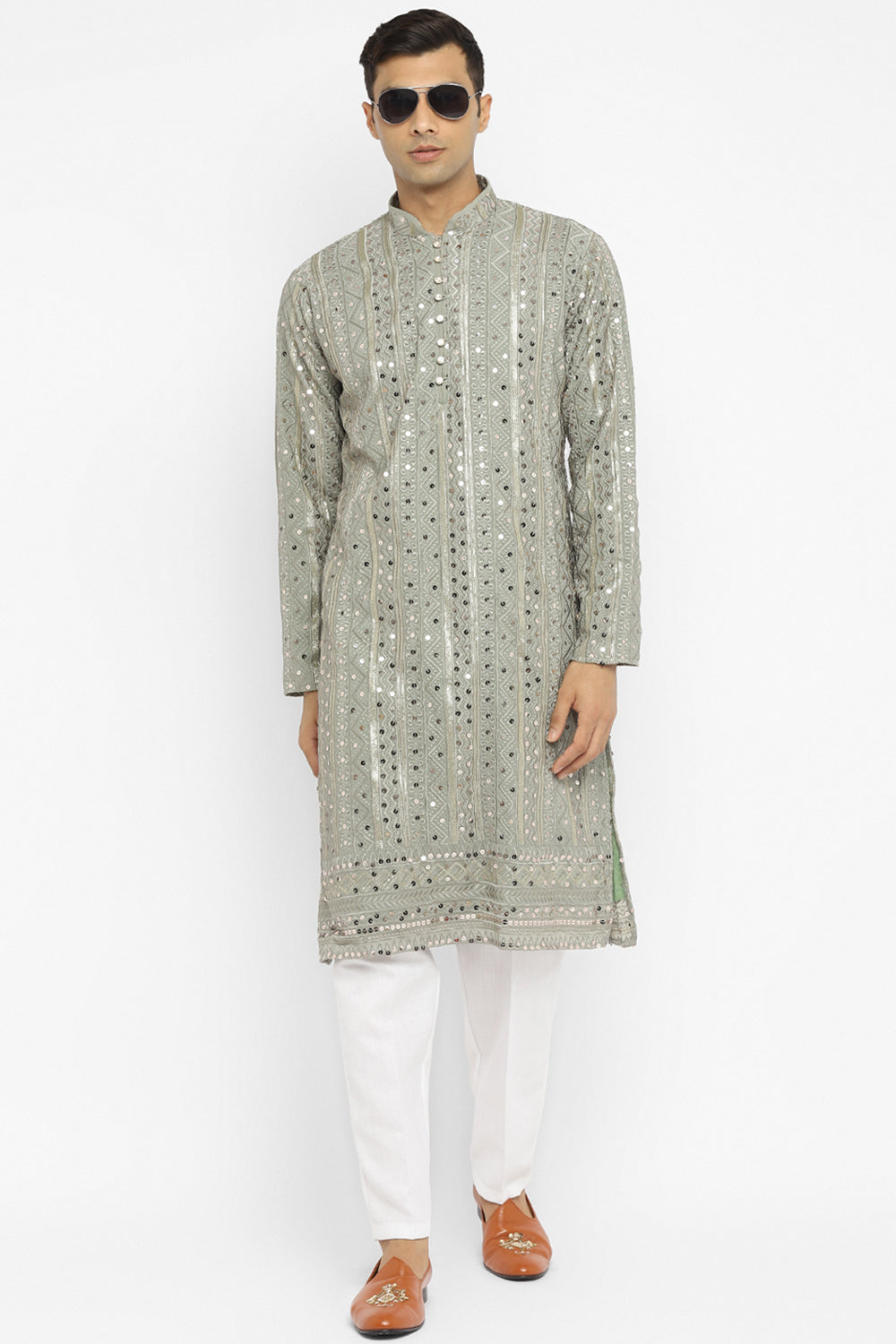 Formal Panel Embroidered Kurta Set