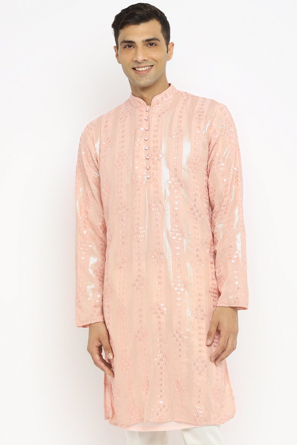 Panel Designed Sequin Embroidery Kurta Set