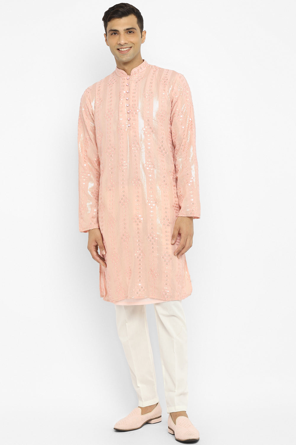 Panel Designed Sequin Embroidery Kurta Set