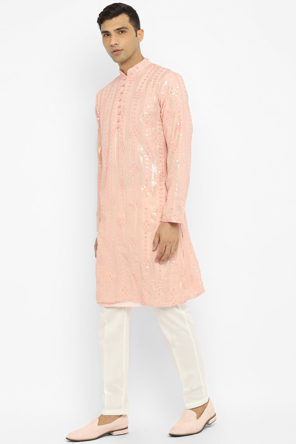 Panel Designed Sequin Embroidery Kurta Set