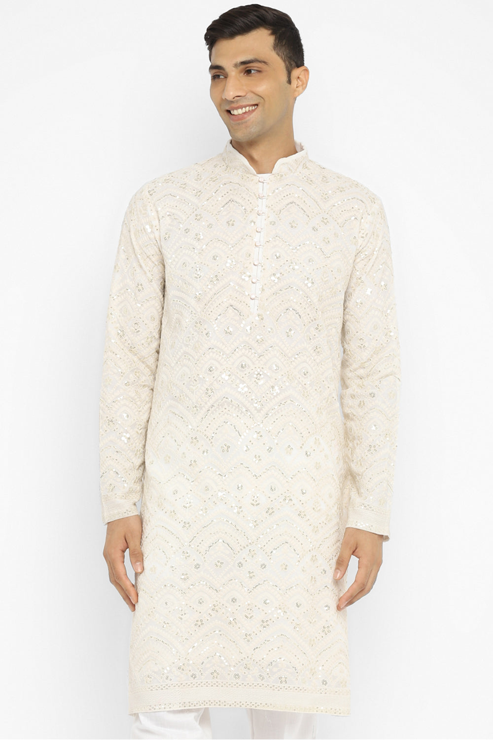 Sequin Chikankari Embroidery Kurta Set