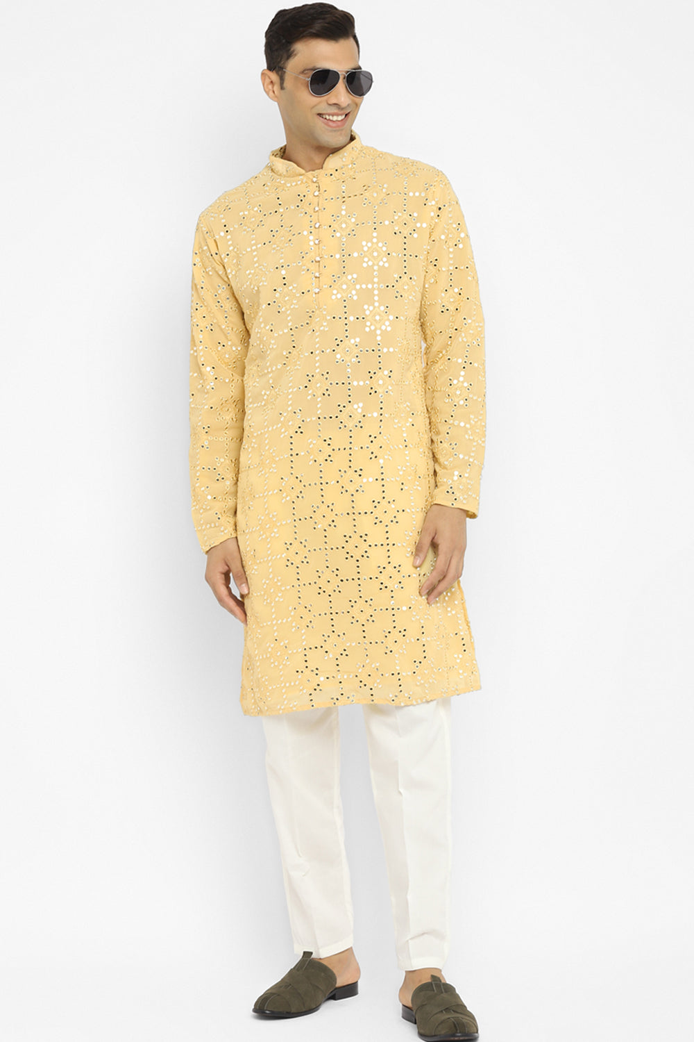 Modern Mirrorwork Embroidru Kurta Set