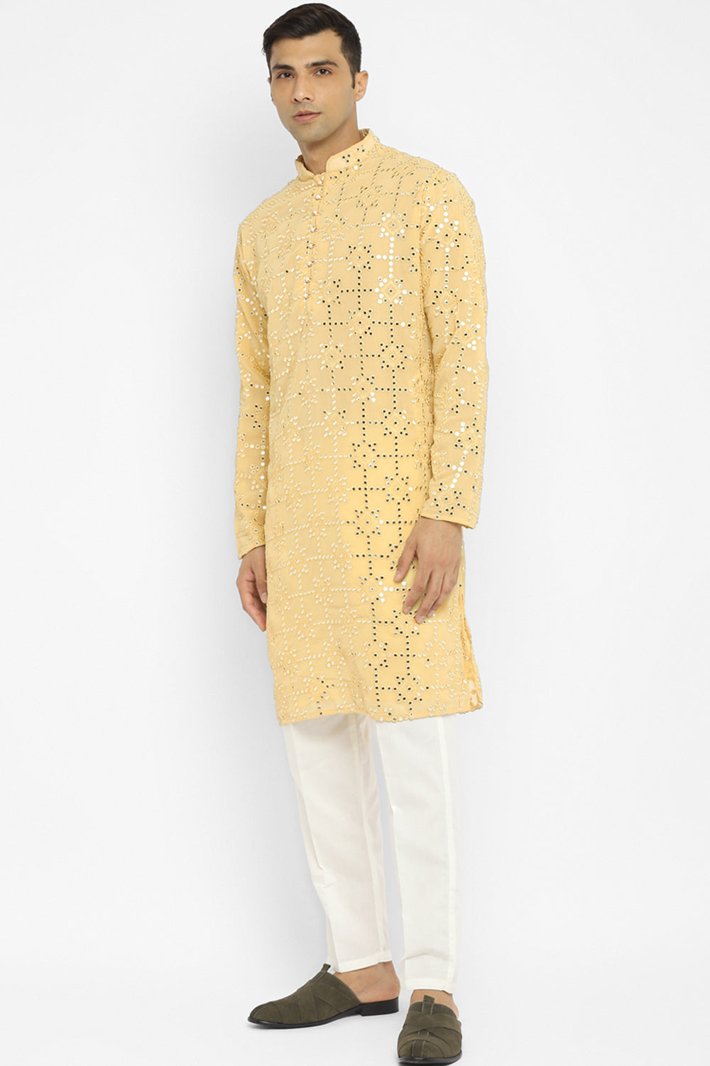 Modern Mirrorwork Embroidru Kurta Set