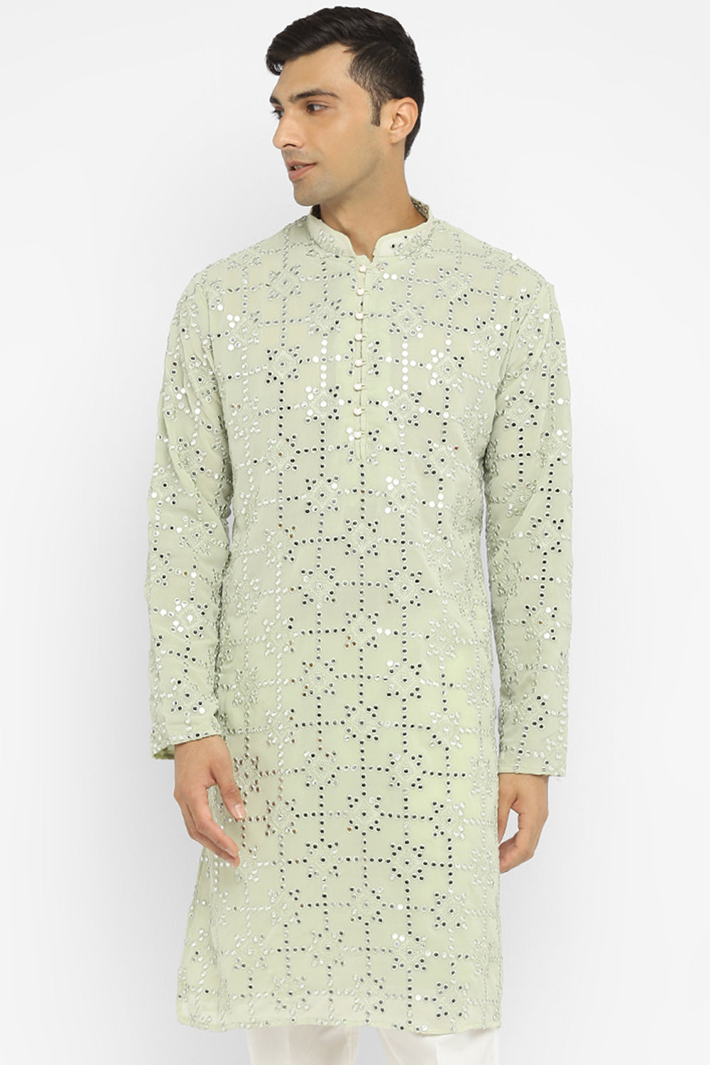 Modern Mirrorwork Embroidru Kurta Set