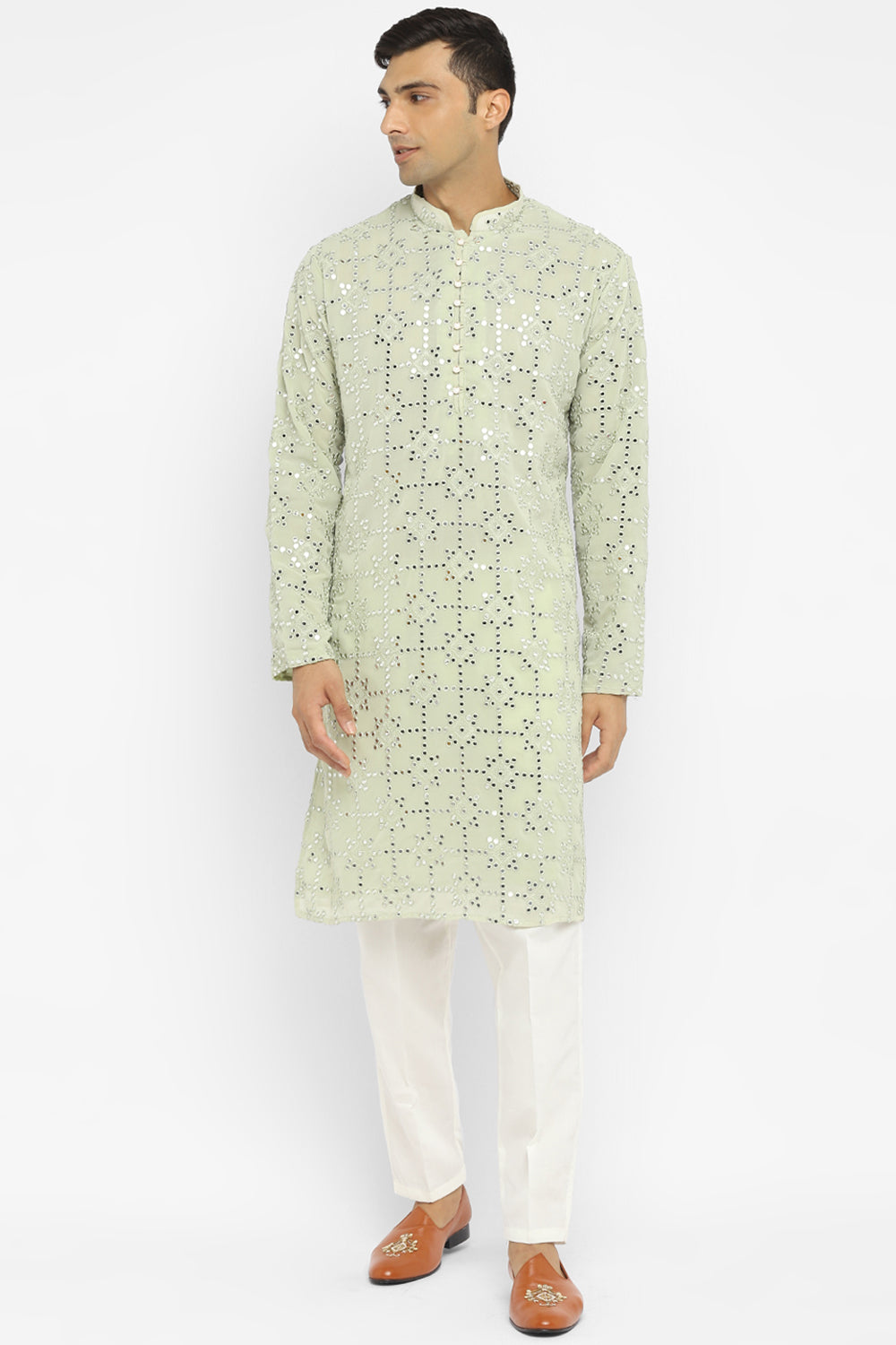 Modern Mirrorwork Embroidru Kurta Set