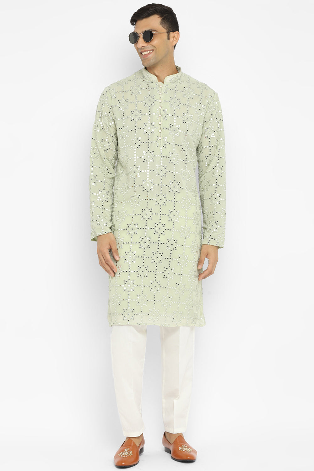 Modern Mirrorwork Embroidru Kurta Set