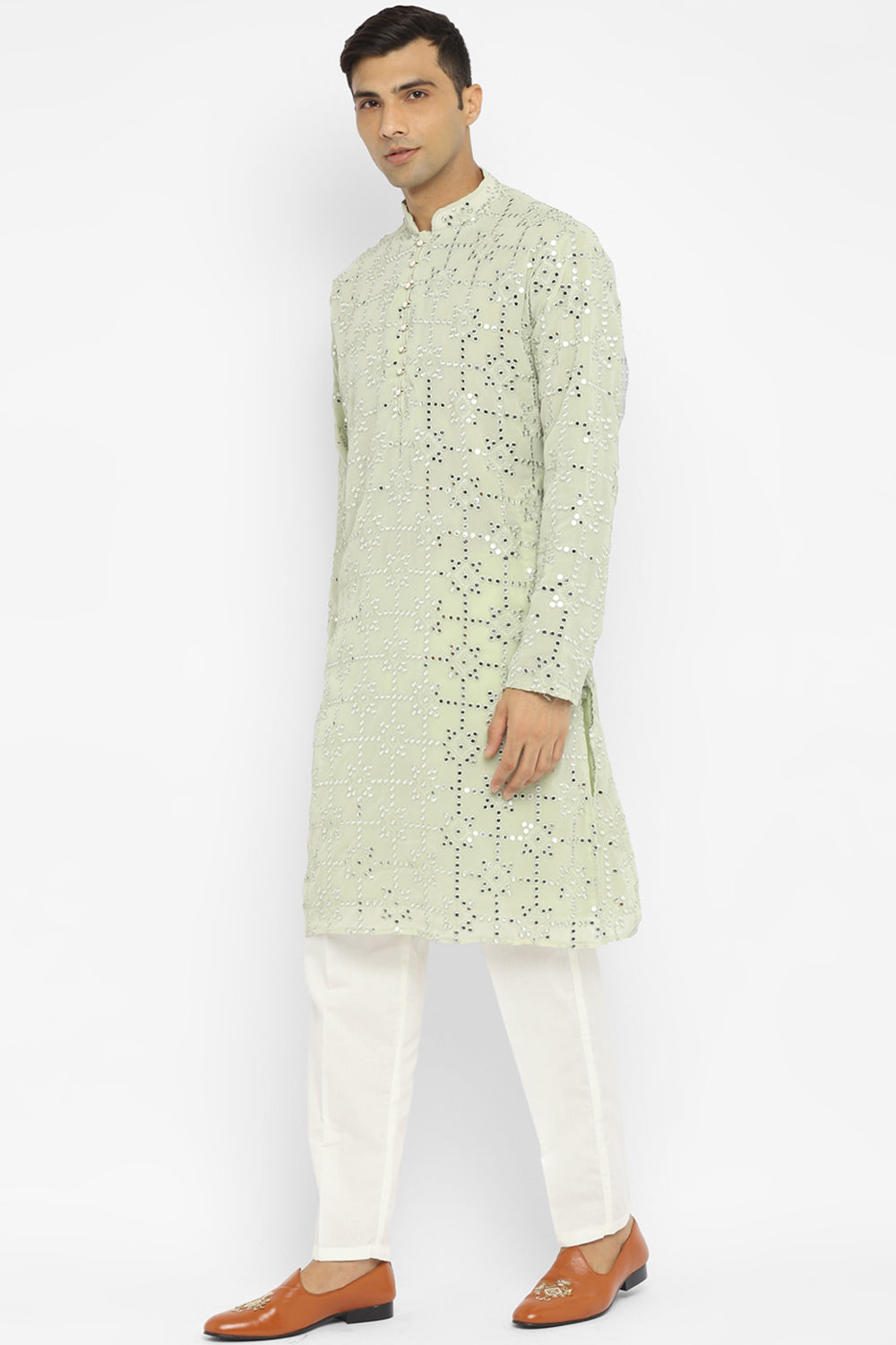 Modern Mirrorwork Embroidru Kurta Set