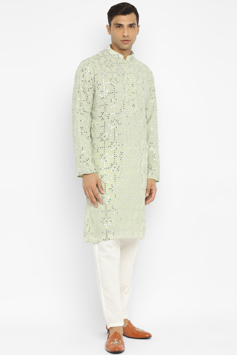 Modern Mirrorwork Embroidru Kurta Set