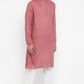 Chikankari Kurta Set With Motif Mirror Embroidery