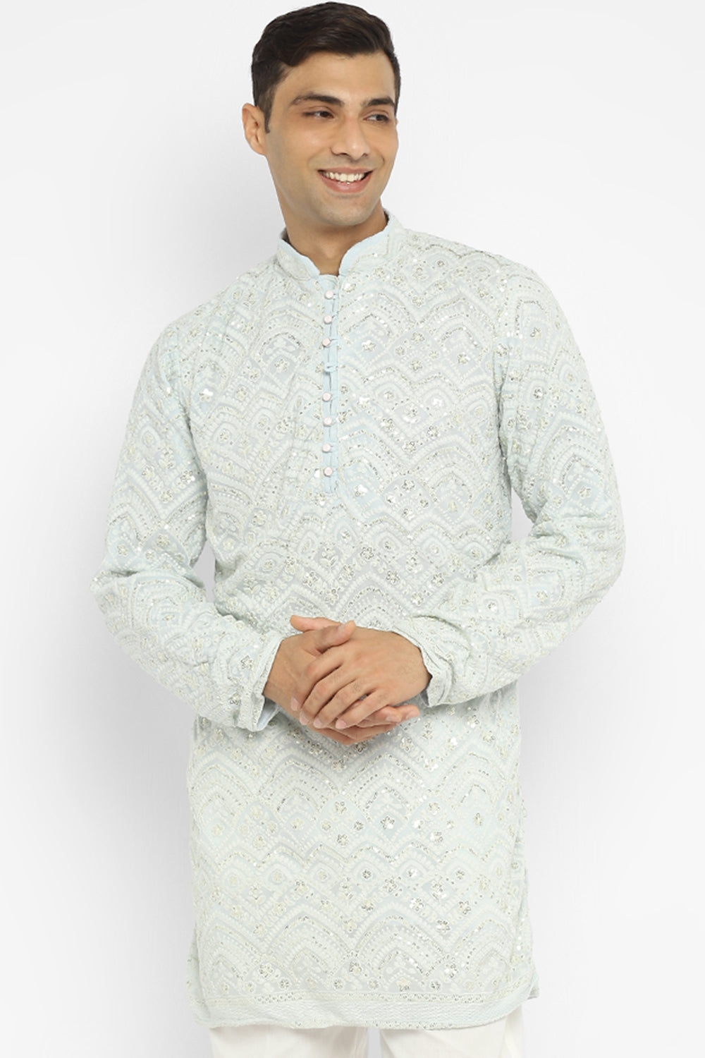 Sequin Chikankari Embroidery Kurta Set