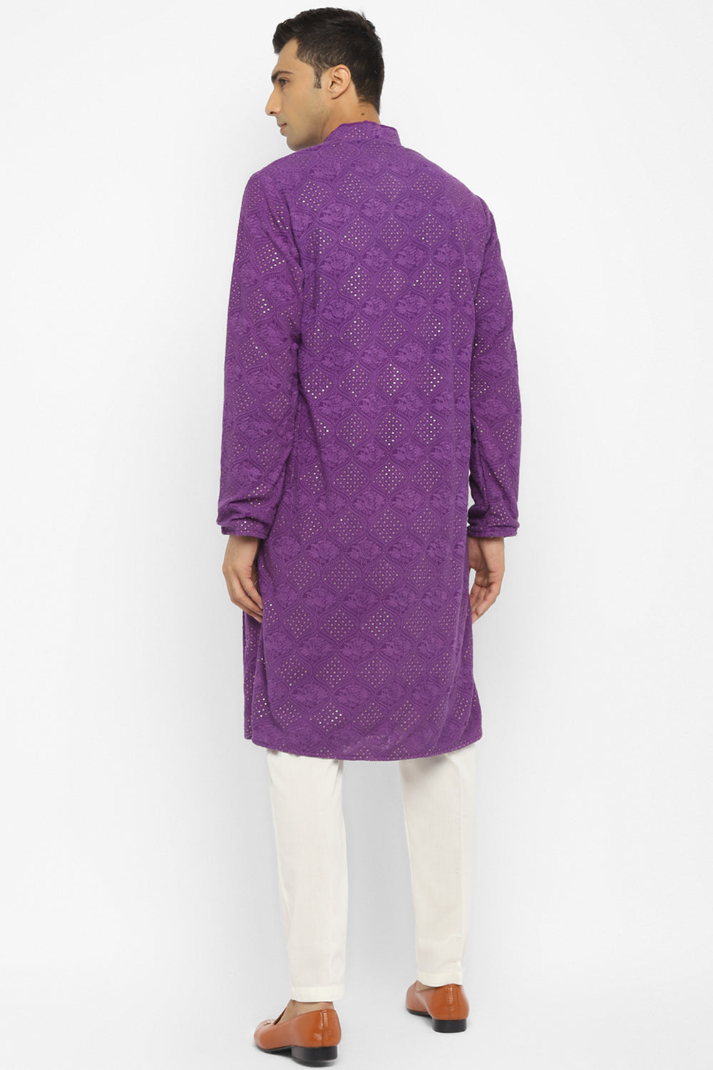 Chikankari Kurta Set With Motif Embroidery