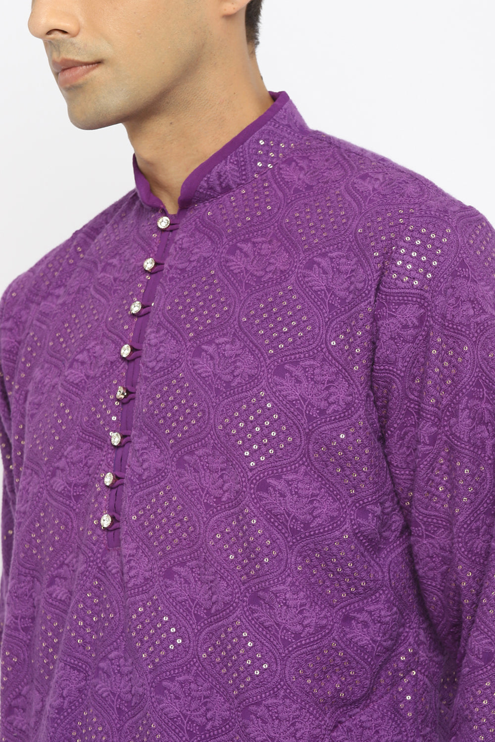 Chikankari Kurta Set With Motif Embroidery