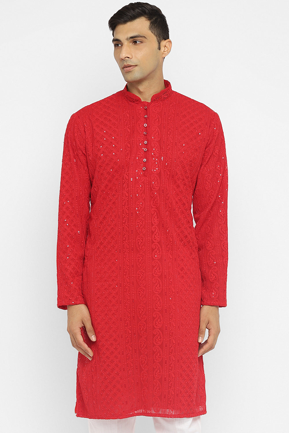 Sequin Chikankari Embroidery Kurta Set