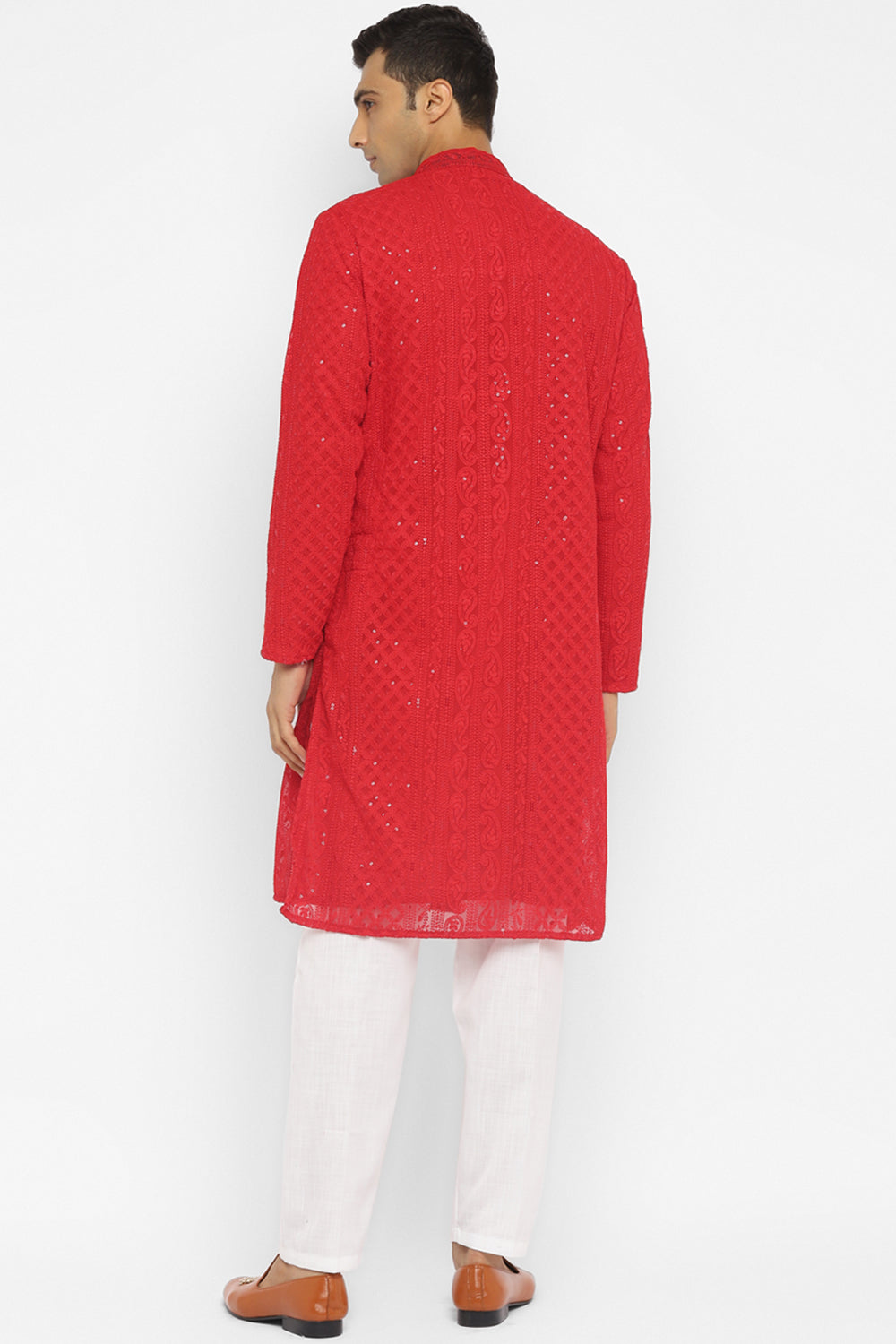 Sequin Chikankari Embroidery Kurta Set