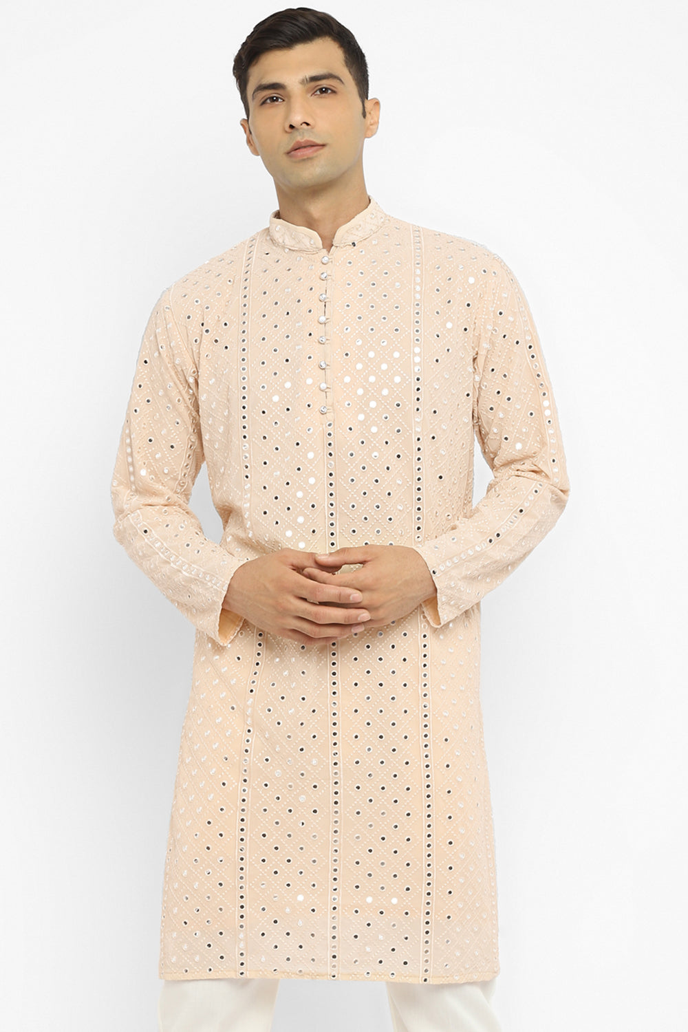 Panel Mirror Embroidery Kurta Set