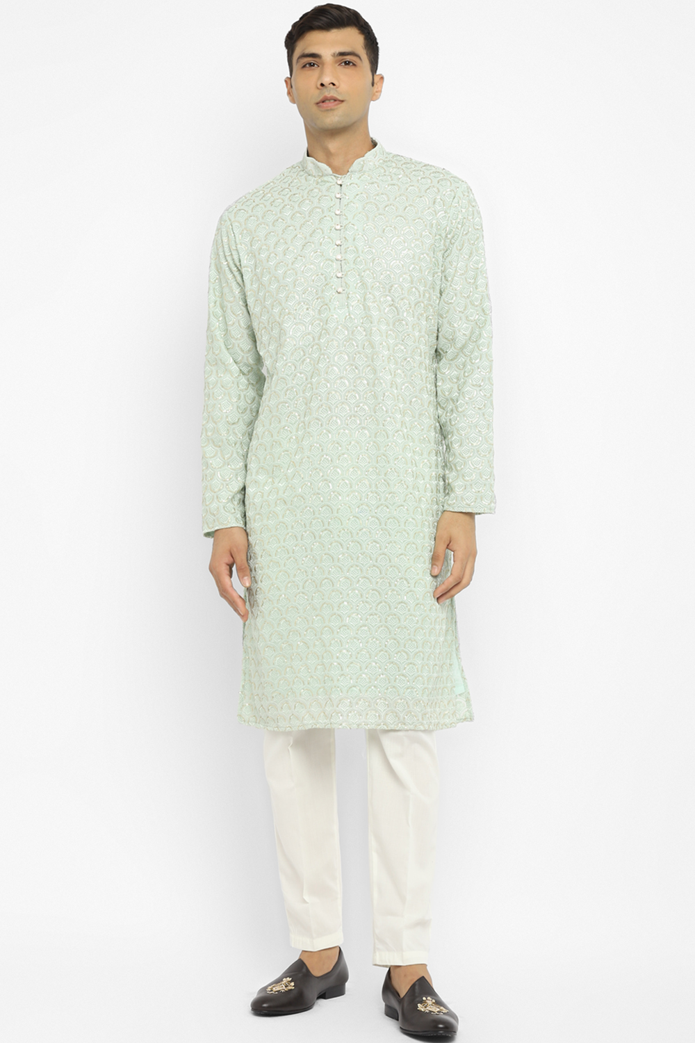 Geomettric Sequin Embroidery Kurta Set