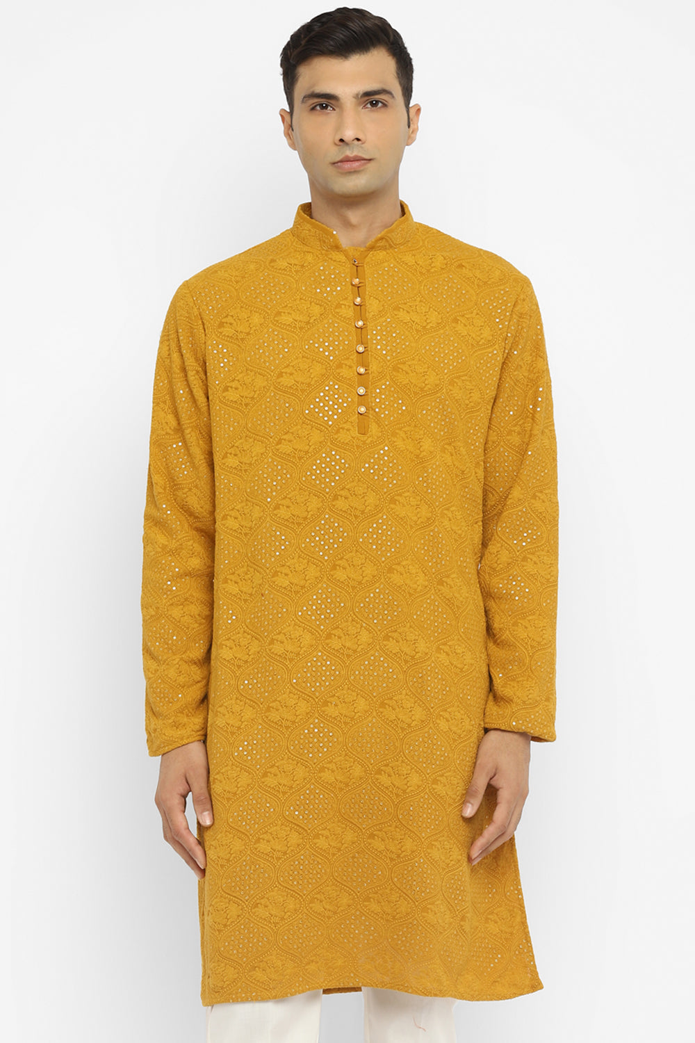 Chikankari Kurta Set With Motif Embroidery