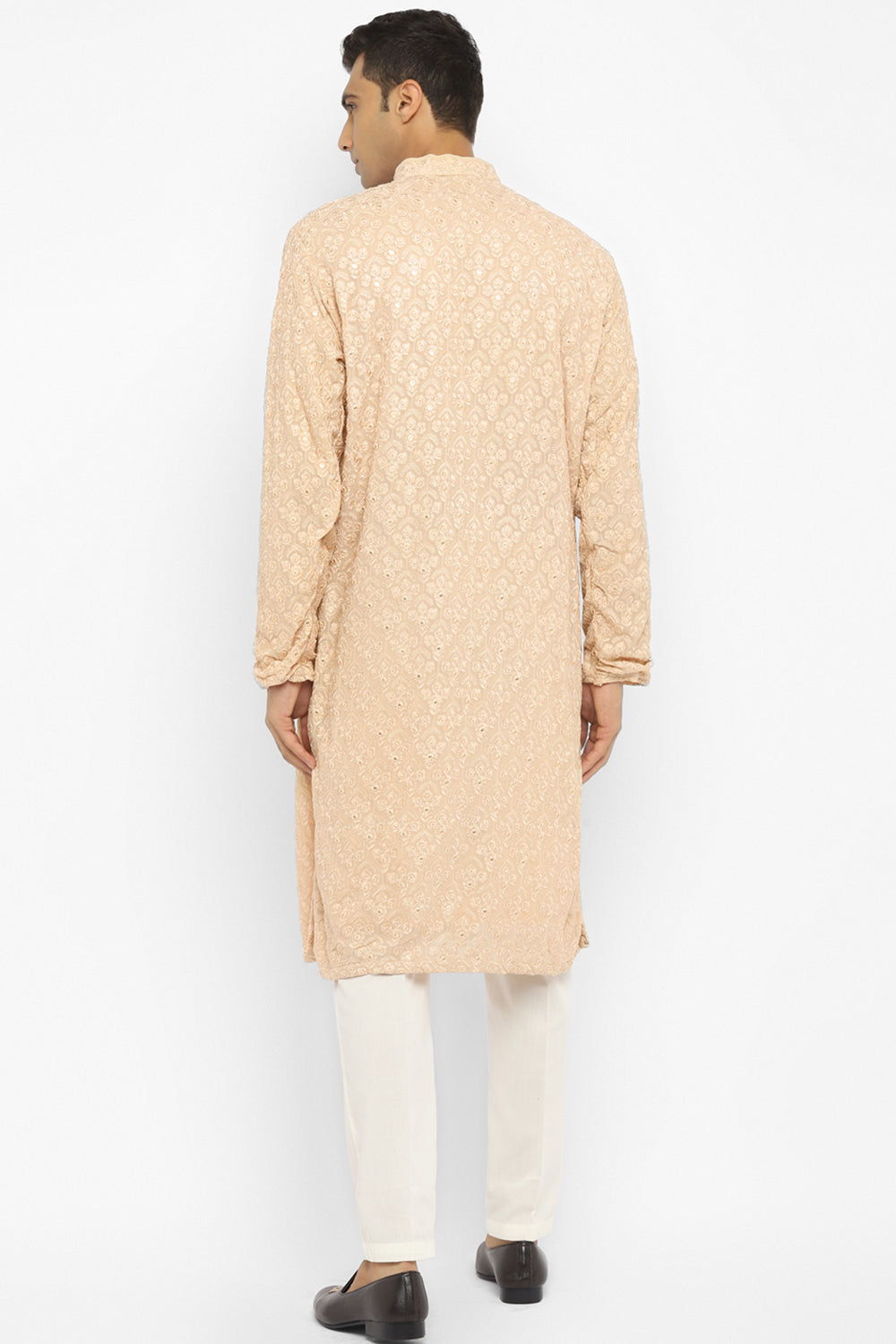 Chikankari Kurta Set With Motif Mirror Embroidery