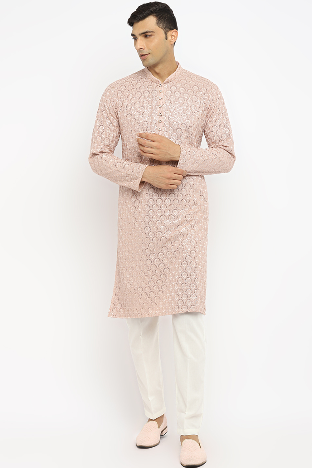 Geomettric Sequin Embroidery Kurta Set