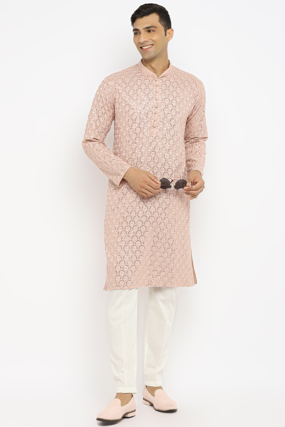 Geomettric Sequin Embroidery Kurta Set