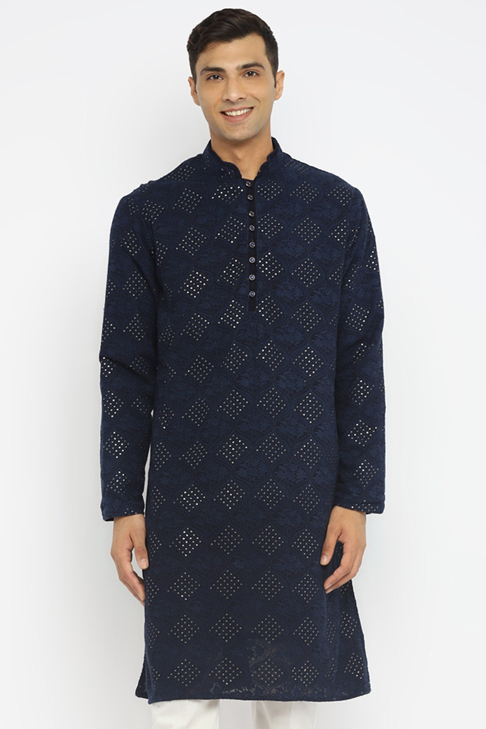 Chikankari Kurta Set With Motif Embroidery