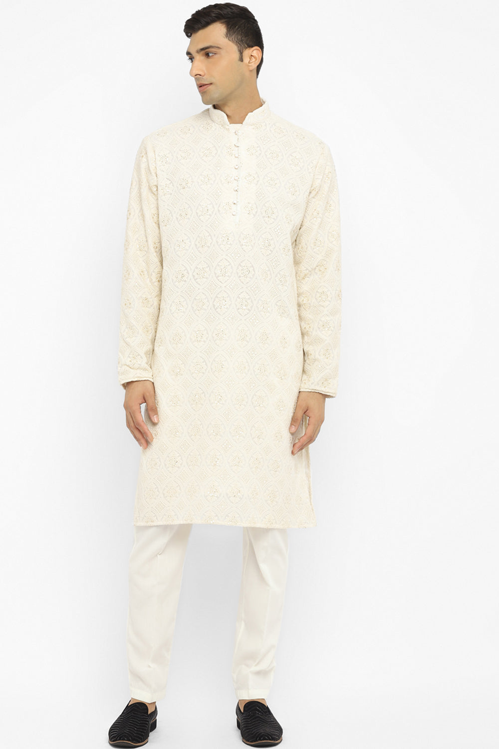 Classic Chikankari Embroidered Kurta Set