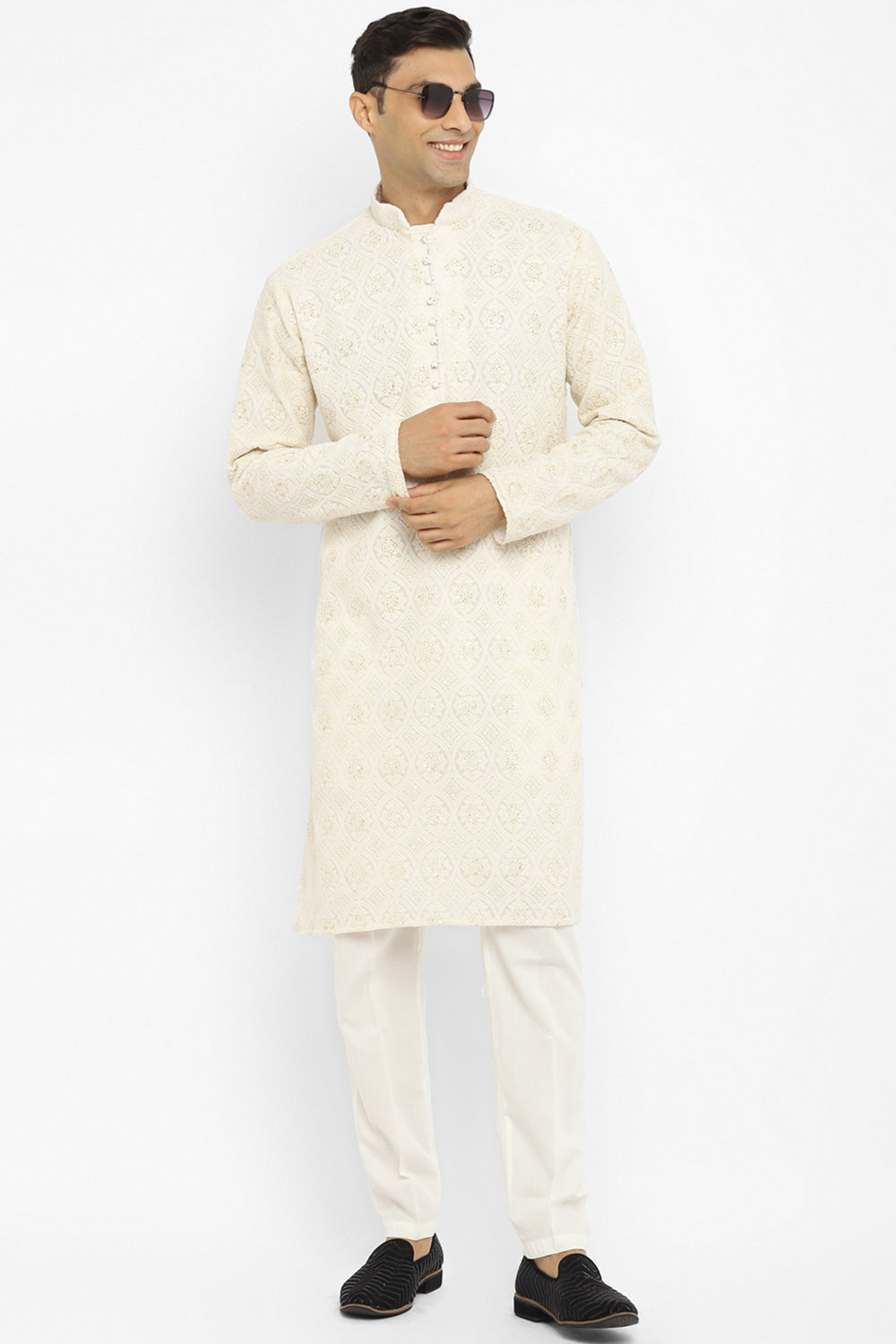 Classic Chikankari Embroidered Kurta Set