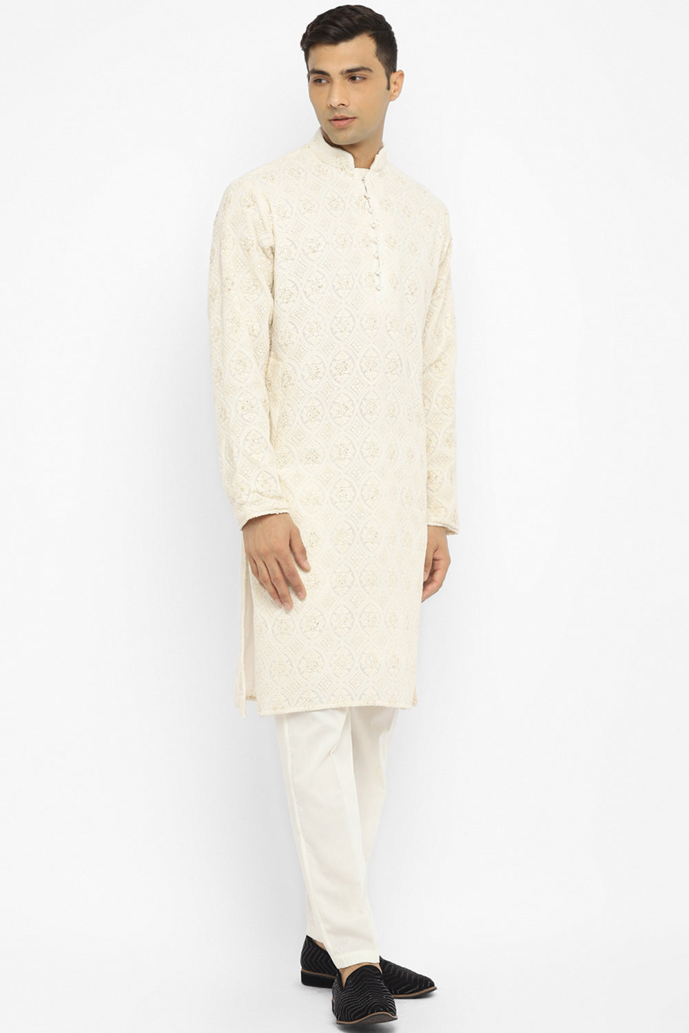 Classic Chikankari Embroidered Kurta Set