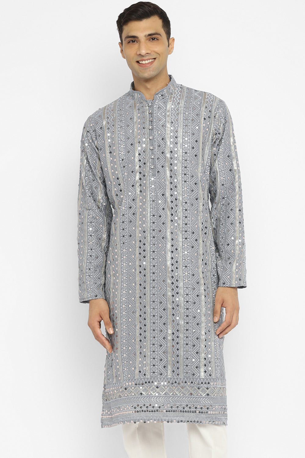 Formal Panel Embroidered Kurta Set