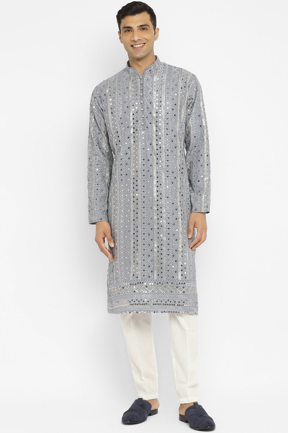 Formal Panel Embroidered Kurta Set