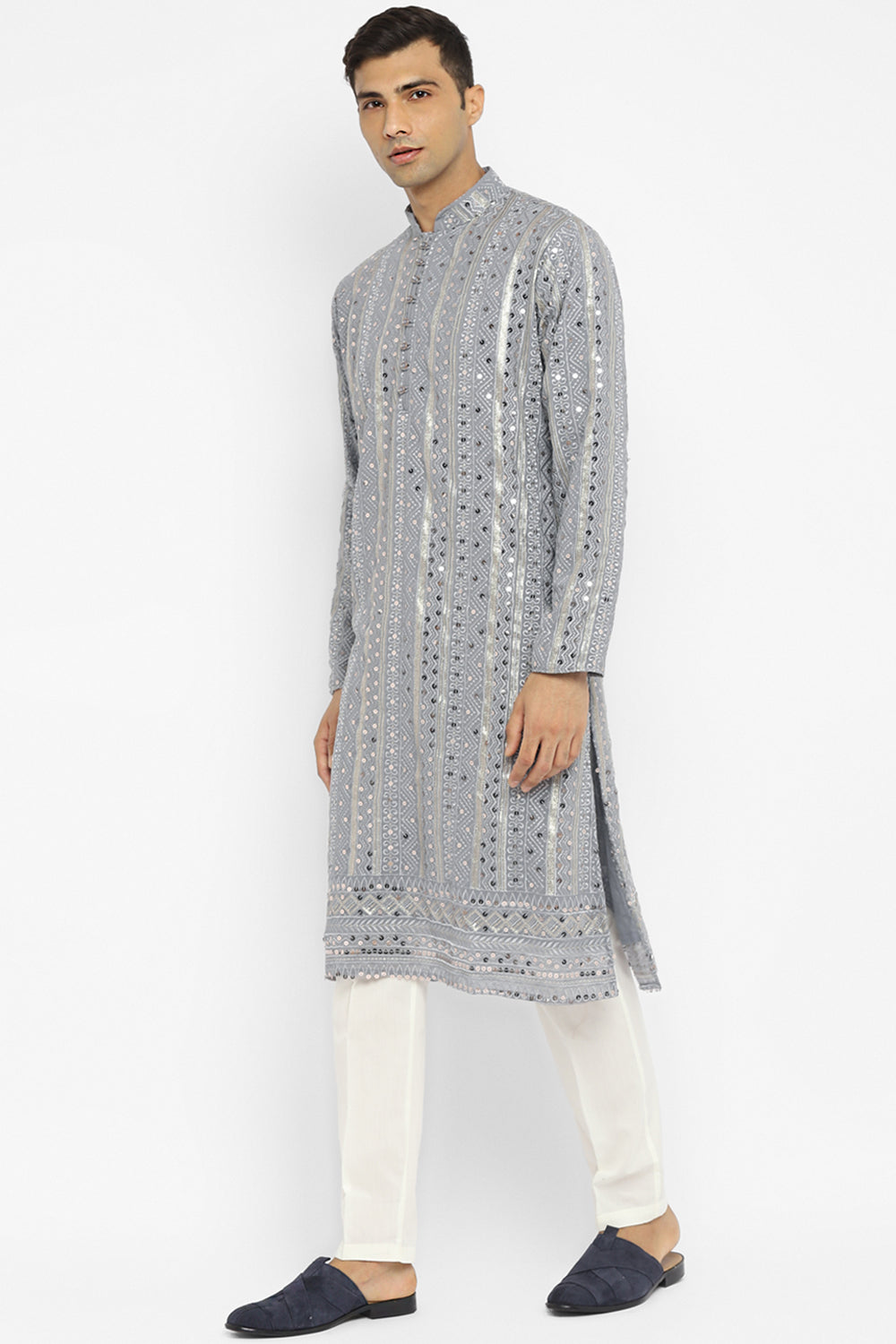 Formal Panel Embroidered Kurta Set