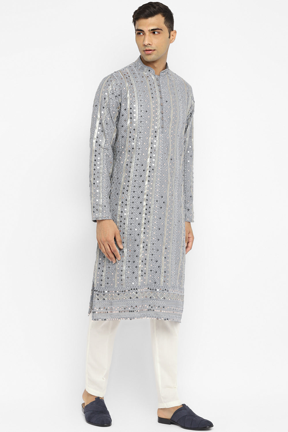 Formal Panel Embroidered Kurta Set