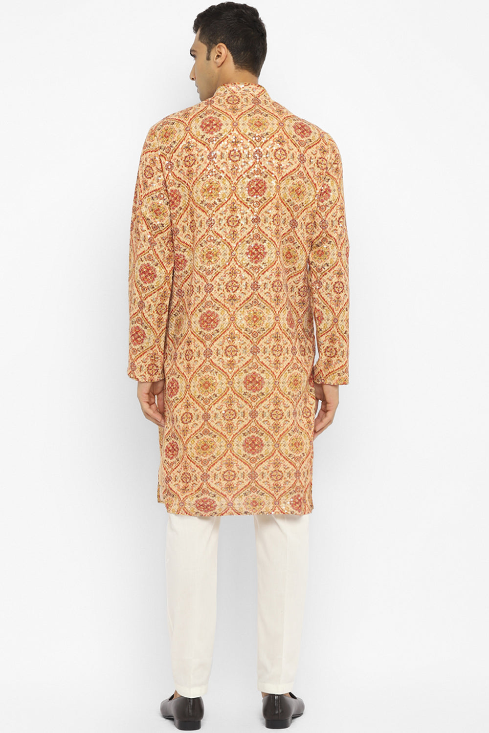 Formal Printed Kurta With Sequin Embroidery