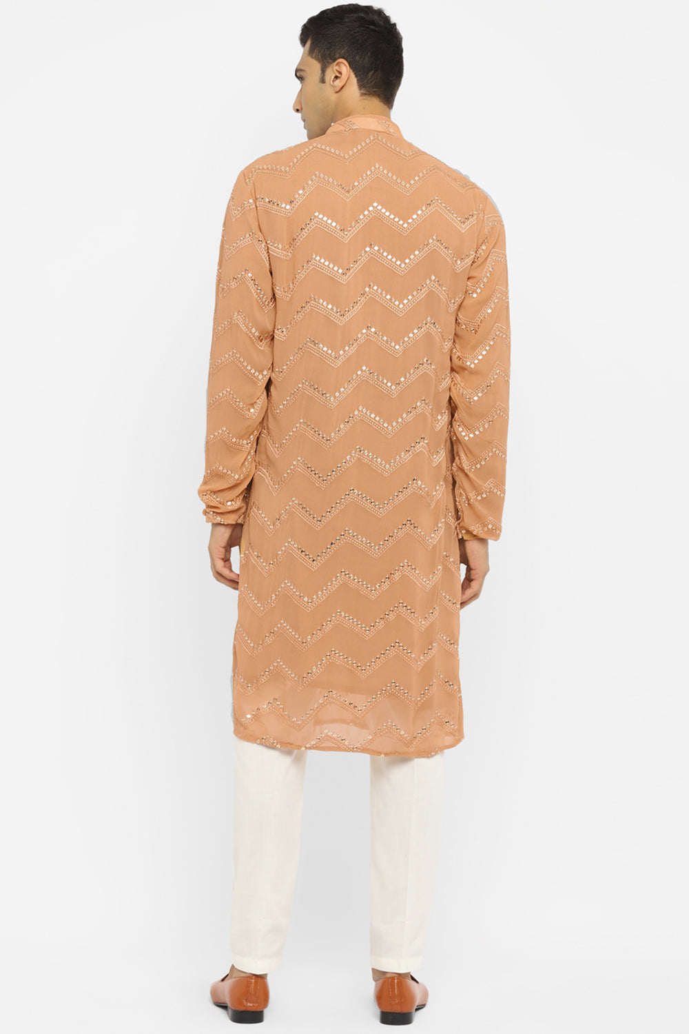 Chevron Sequin Embroidery Kurta Set